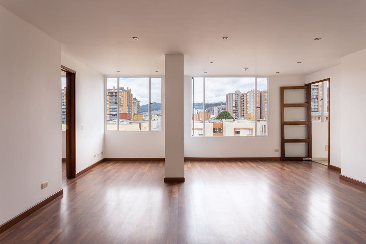 Empty clean apartment with wide windows ready for new occupants